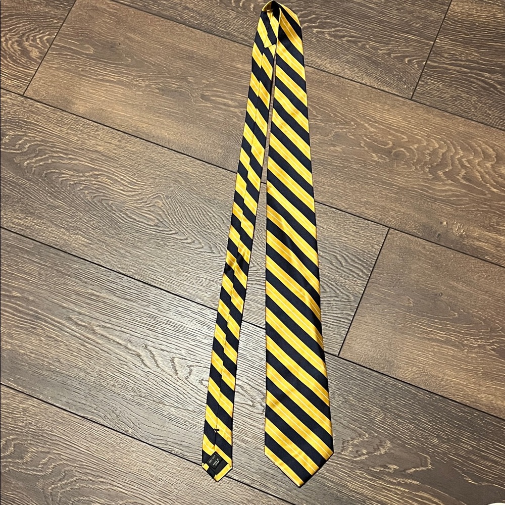 Jos. A. Bank Yellow and Black Diagonal Striped Tie
